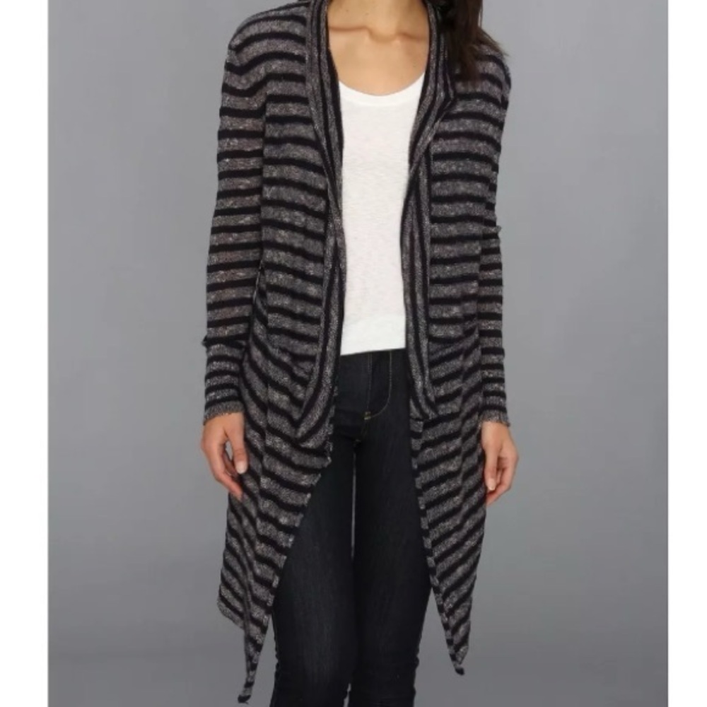 Free PeopleForget Me Not navy striped duster cardigan sweater jacket beach cover